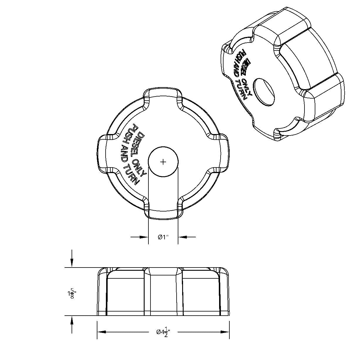 Chrome Plastic Fuel Cap Cover For Freightliner - Locking