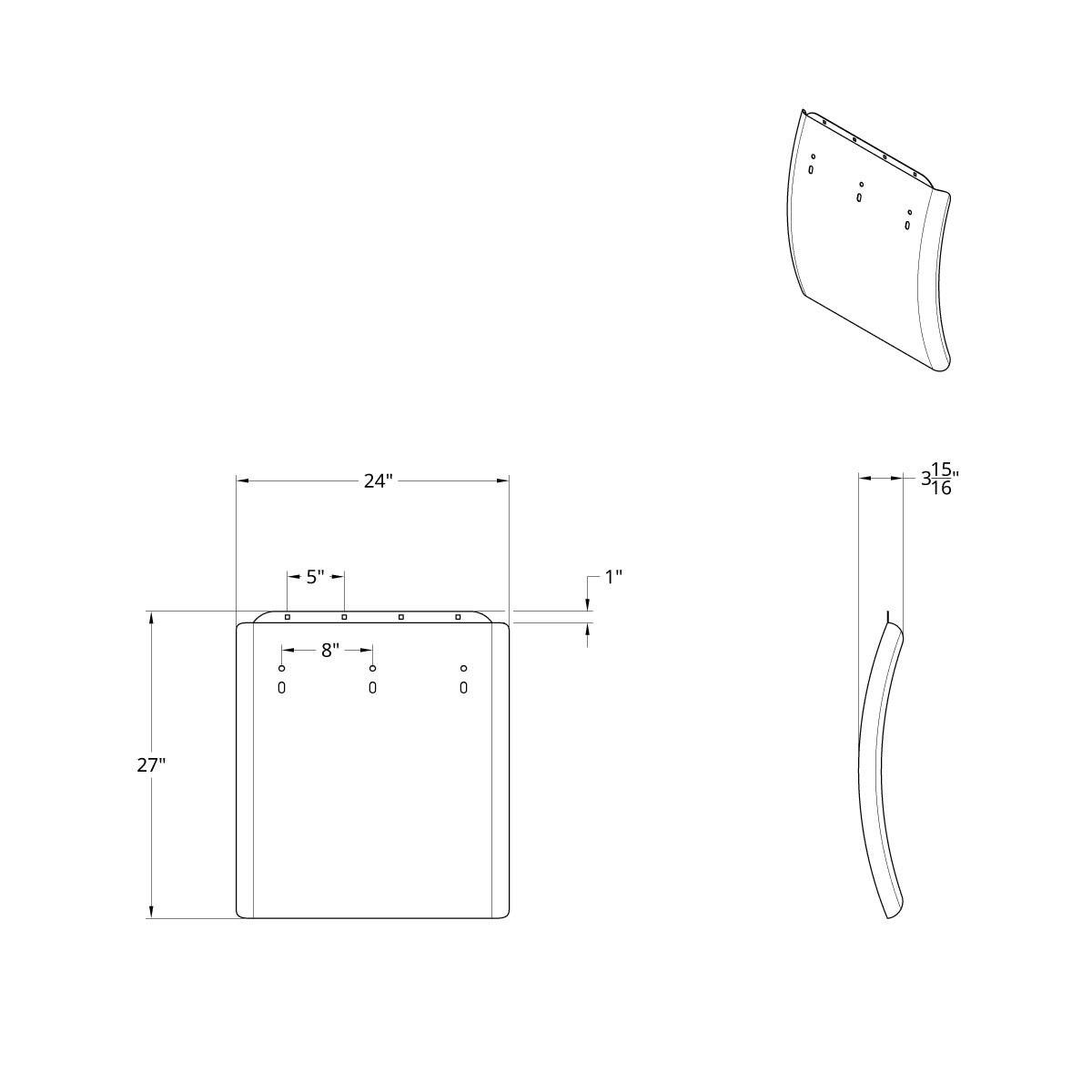 24" X 27" Stainless Quarter Fender Blank Only