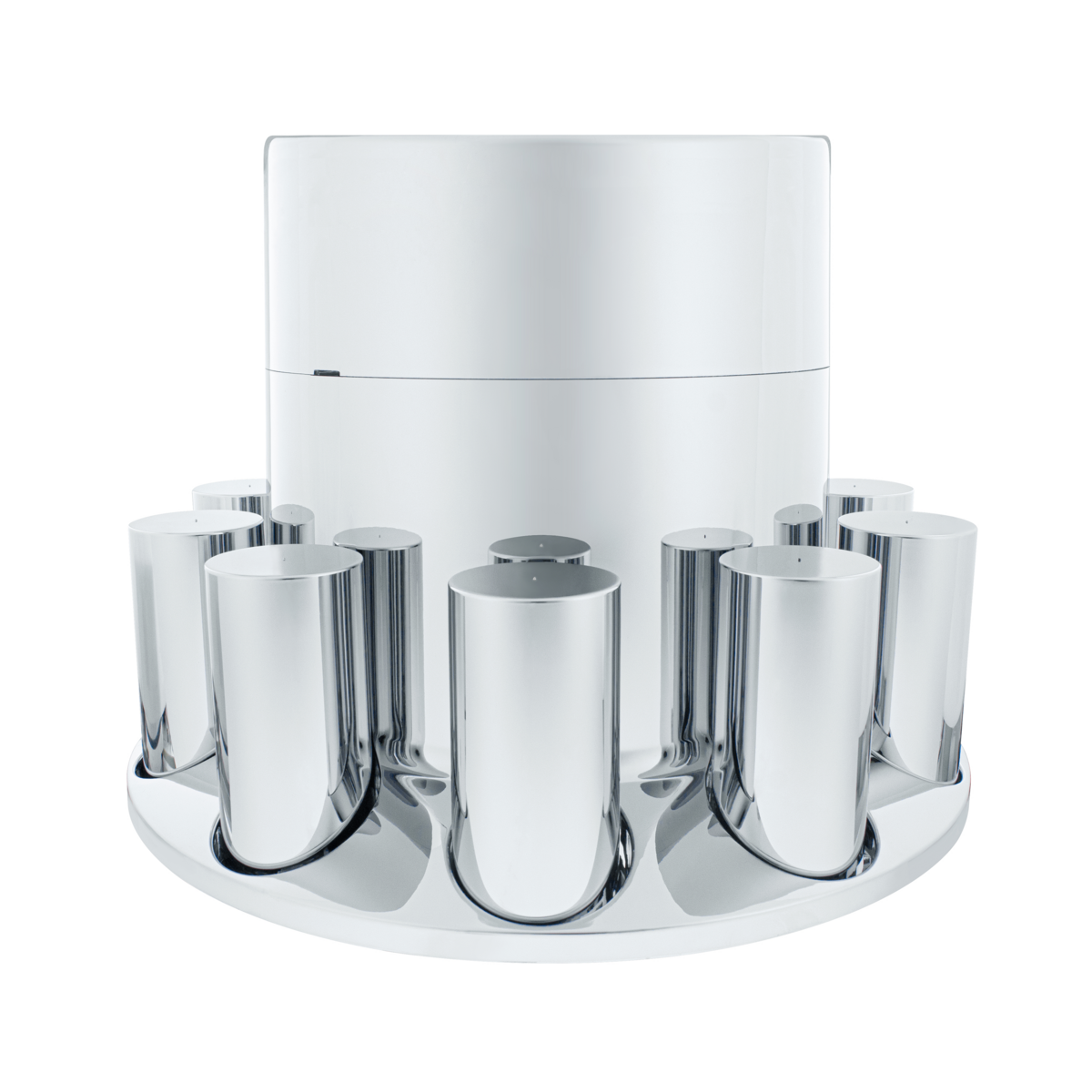 Chrome Plastic Extra Tall Flat Top Rear Axle Cover With 33mm Thread-On Tall Cylinder Nut Covers