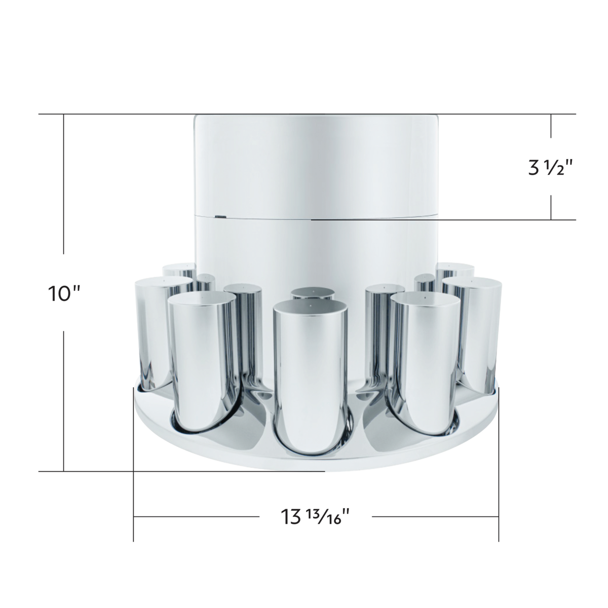 Chrome Plastic Extra Tall Flat Top Rear Axle Cover With 33mm Thread-On Tall Cylinder Nut Covers