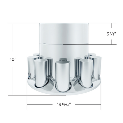 Chrome Plastic Extra Tall Flat Top Rear Axle Cover With 33mm Thread-On Tall Cylinder Nut Covers