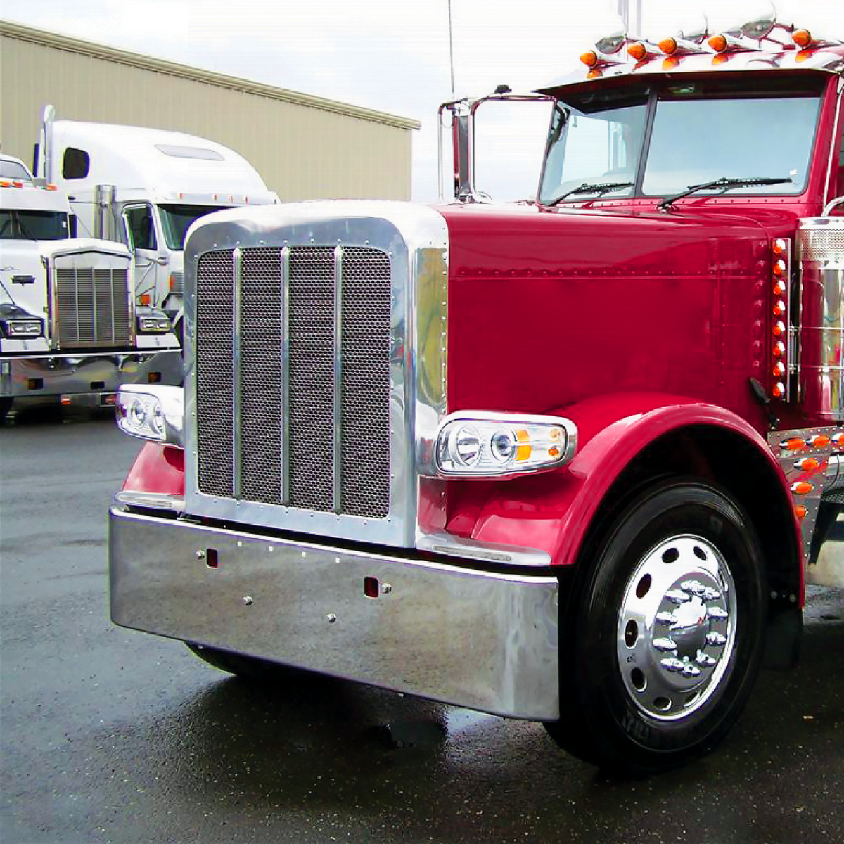 14 Amber LED Front Fender Cover For Peterbilt 388 (2008-2015) & 389 (2008-2023)-Clear Lens - Driver