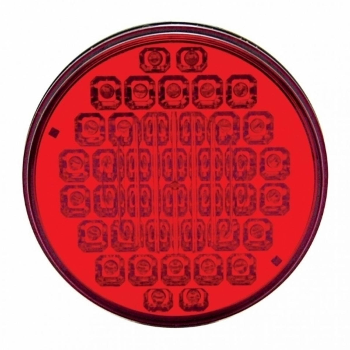 40 LED 4" Round Light (Stop, Turn & Tail) - Red LED/Red Lens