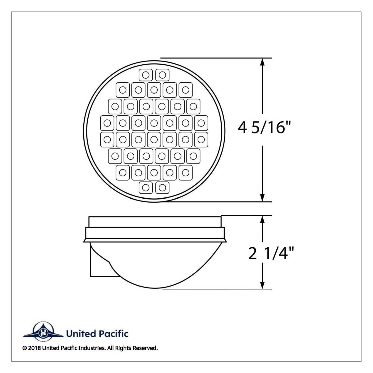 40 LED 4" Round Light (Stop, Turn & Tail) - Red LED/Red Lens