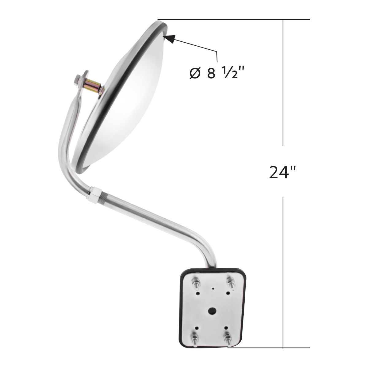 Universal Stainless Steel Pod Mount Convex Mirror