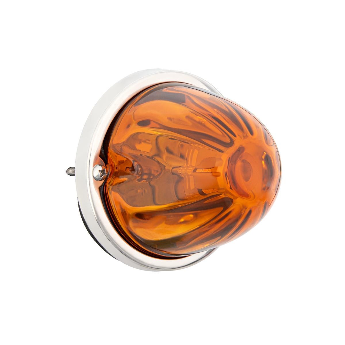 UltraBurst Glass Watermelon Flush Mount Kit With 18 LED Bulb-Amber LED/Amber Lens