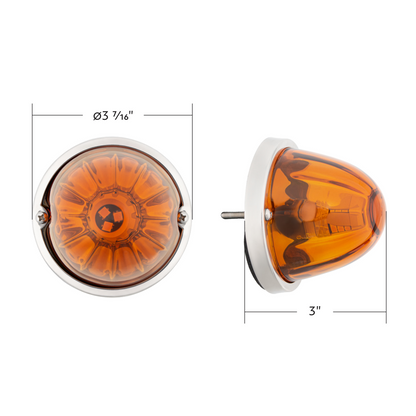 UltraBurst Glass Watermelon Flush Mount Kit With 18 LED Bulb-Amber LED/Amber Lens