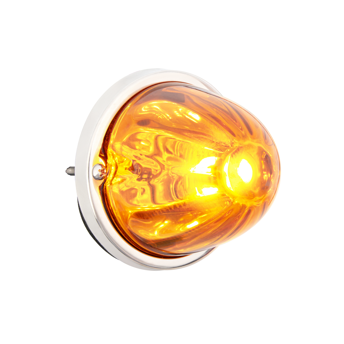 UltraBurst Glass Watermelon Flush Mount Kit With 18 LED Bulb-Amber LED/Amber Lens