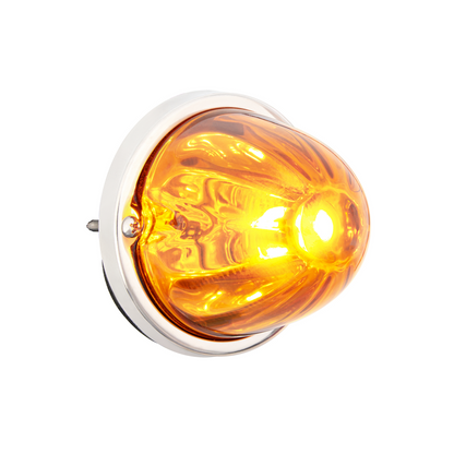 UltraBurst Glass Watermelon Flush Mount Kit With 18 LED Bulb-Amber LED/Amber Lens