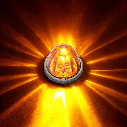 UltraBurst Glass Watermelon Flush Mount Kit With 18 LED Bulb-Amber LED/Amber Lens