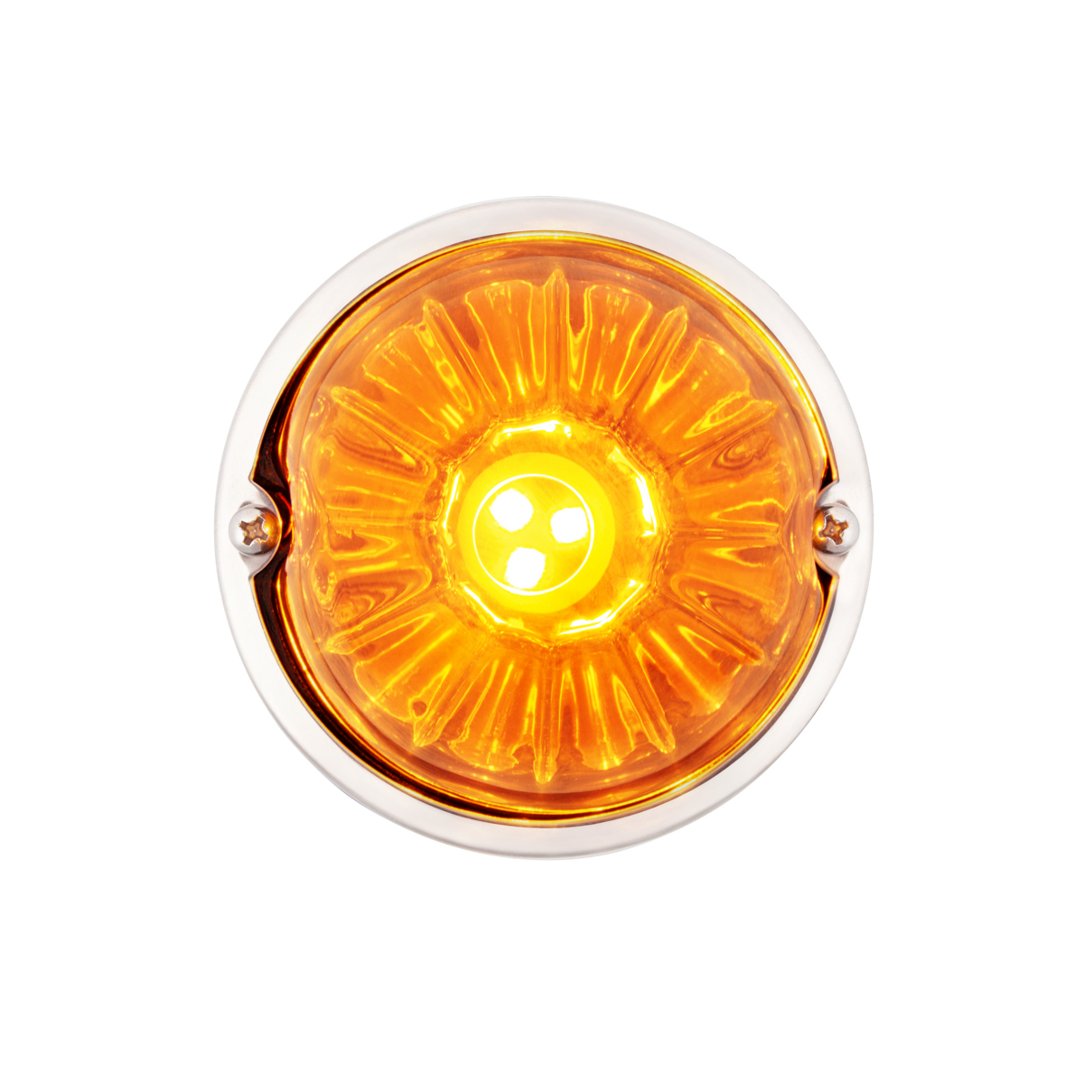 UltraBurst Glass Watermelon Flush Mount Kit With 18 LED Bulb-Amber LED/Amber Lens