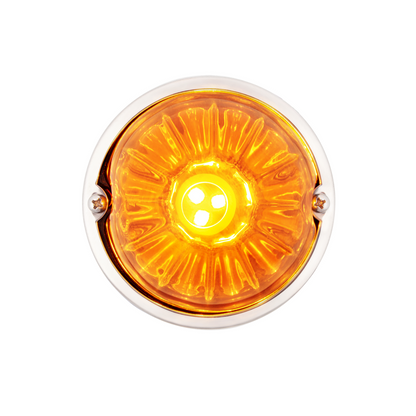UltraBurst Glass Watermelon Flush Mount Kit With 18 LED Bulb-Amber LED/Amber Lens