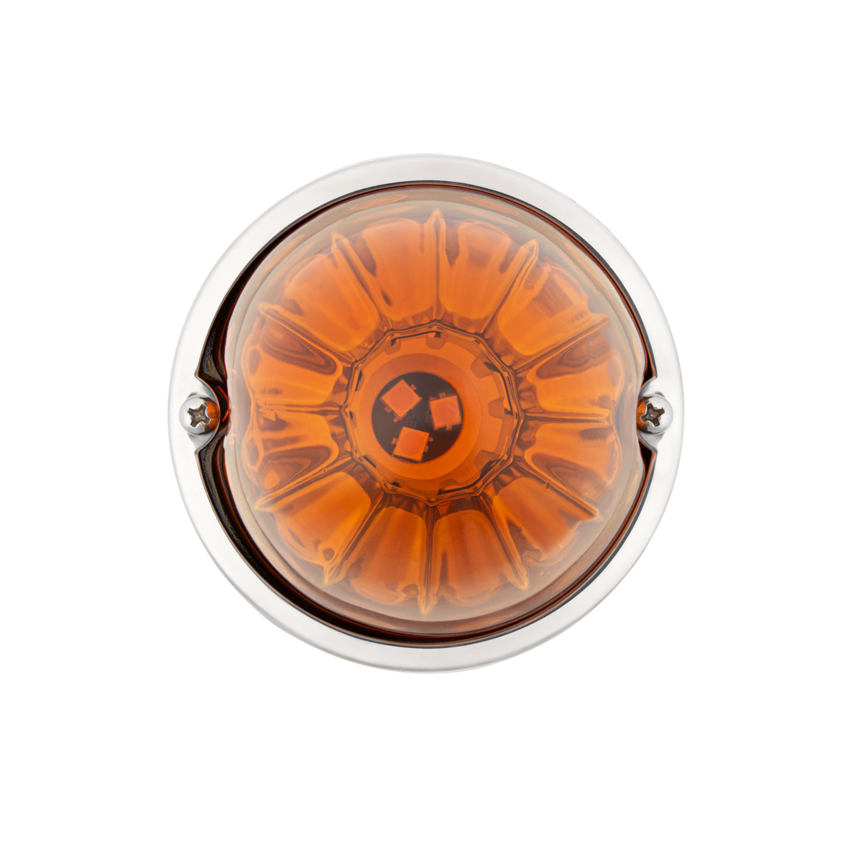 UltraBurst Glass Watermelon Flush Mount Kit With 18 LED Bulb-Amber LED/Amber Lens