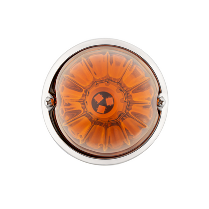 UltraBurst Glass Watermelon Flush Mount Kit With 18 LED Bulb-Amber LED/Amber Lens