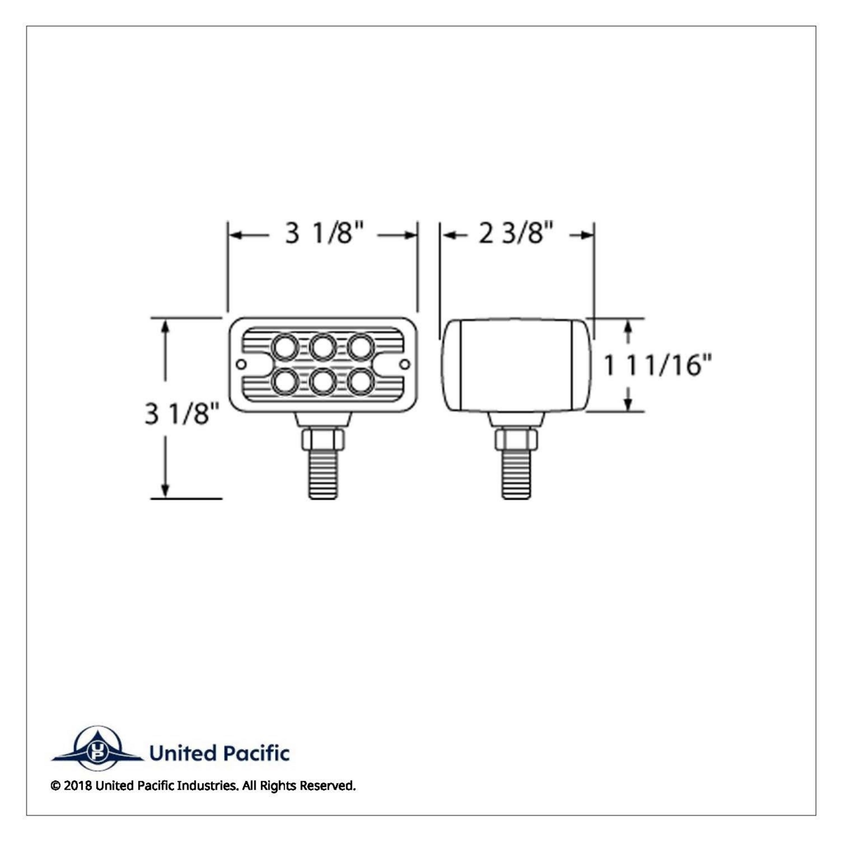 12 LED Dual Function Double Face Light - T-Mount - Amber & Red LED/Clear Lens