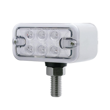 12 LED Dual Function Double Face Light - T-Mount - Amber & Red LED/Clear Lens