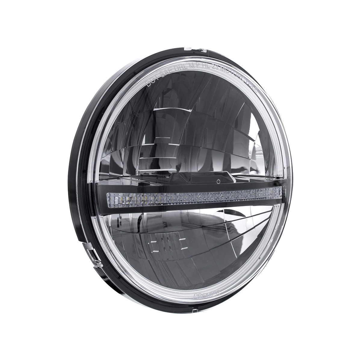 ULTRALIT - 20 High Power LED 5-3/4" Motorcycle Headlight With LED DRL/Position Light - Black