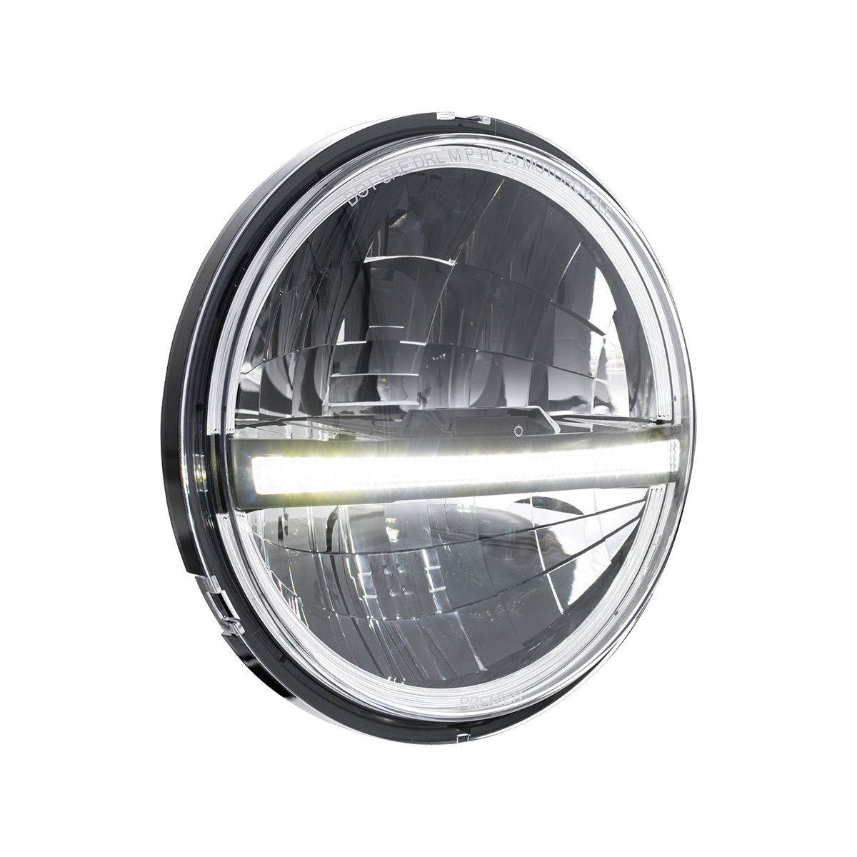 ULTRALIT - 20 High Power LED 5-3/4" Motorcycle Headlight With LED DRL/Position Light - Black