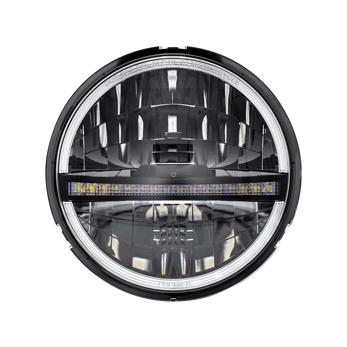 ULTRALIT - 20 High Power LED 5-3/4" Motorcycle Headlight With LED DRL/Position Light - Black