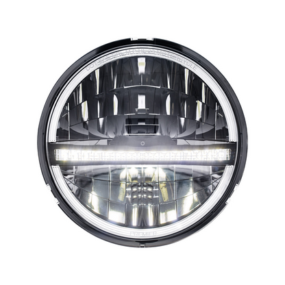 ULTRALIT - 20 High Power LED 5-3/4" Motorcycle Headlight With LED DRL/Position Light - Black