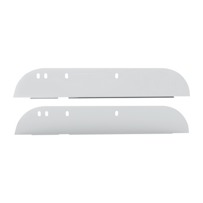 430 Stainless Steel 5" Chop Top Window Trim For 2005+ Peterbilt Trucks With Door Mounted Mirror (Pair)