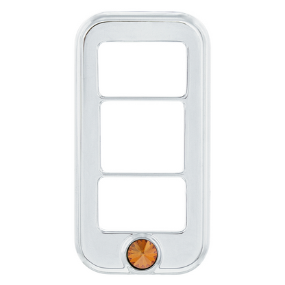 Rocker Switch Cover With 3 Openings & Copper Crystal For Freightliner (3-Pack)