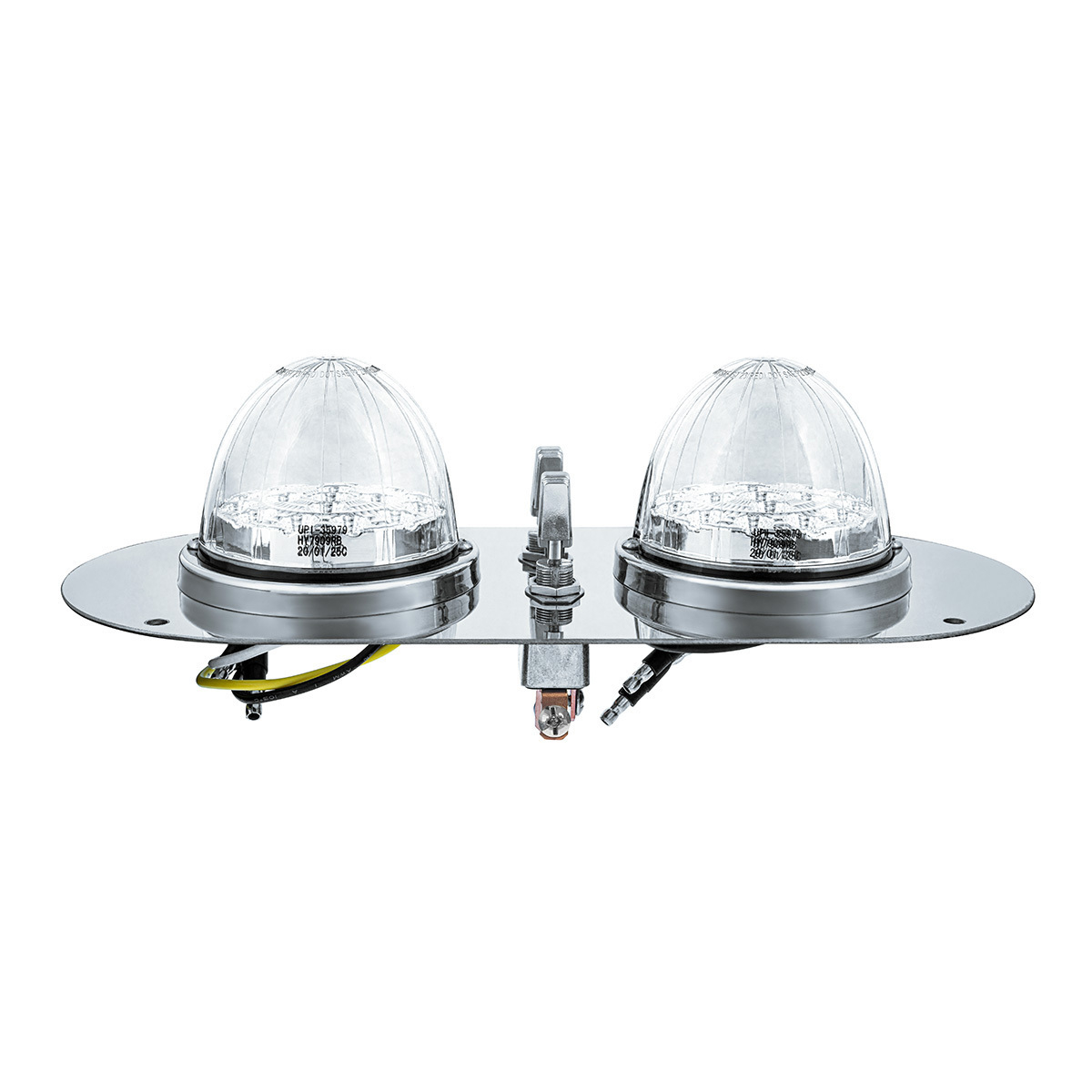304 SS Above Door Dome Light Kit With 2 X 17 LED Double Fury Watermelon For KW & PB Trucks-Red & Green LED