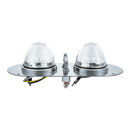 304 SS Above Door Dome Light Kit With 2 X 17 LED Double Fury Watermelon For KW & PB Trucks-Red & Green LED