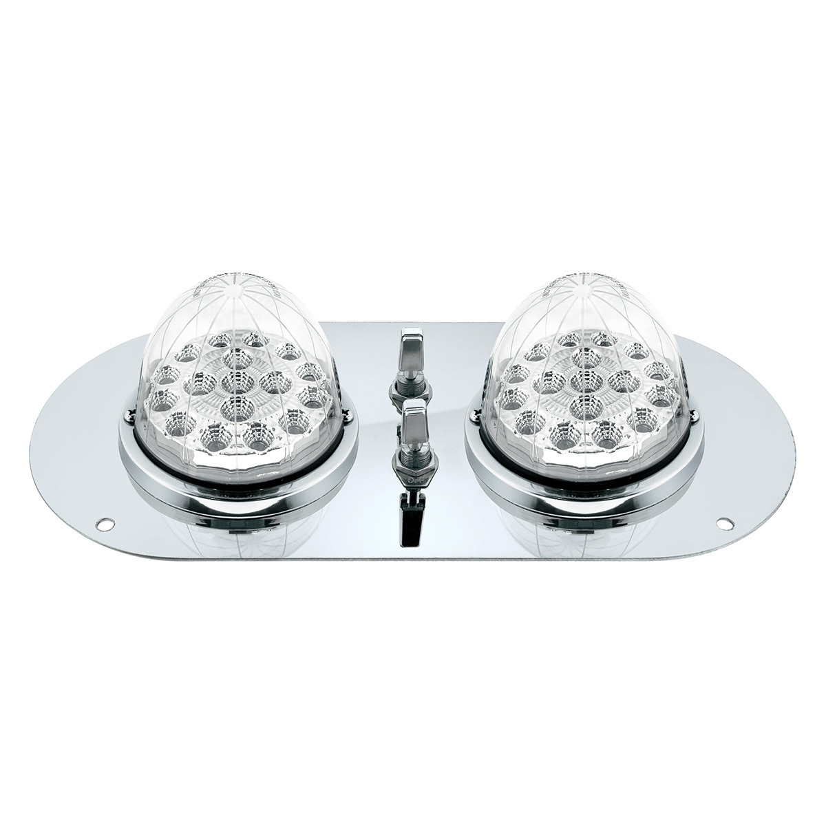 304 SS Above Door Dome Light Kit With 2 X 17 LED Double Fury Watermelon For KW & PB Trucks-Red & Green LED