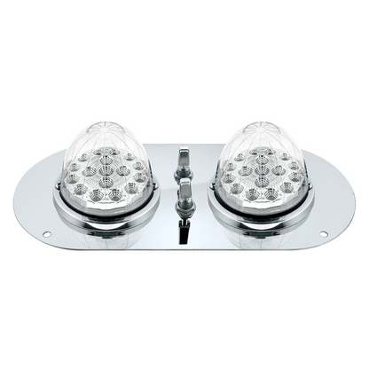 304 SS Above Door Dome Light Kit With 2 X 17 LED Double Fury Watermelon For KW & PB Trucks-Red & Green LED