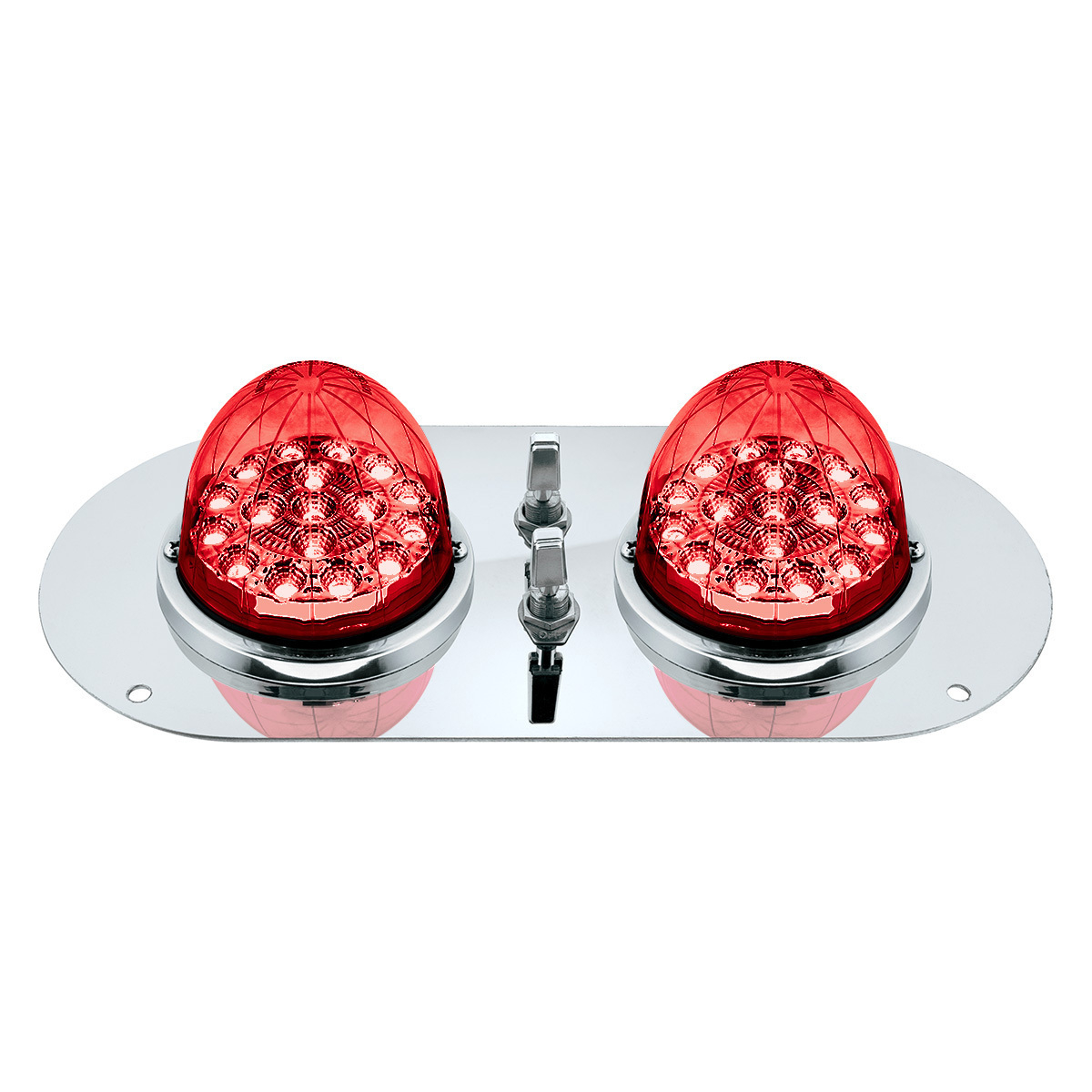 304 SS Above Door Dome Light Kit With 2 X 17 LED Double Fury Watermelon For KW & PB Trucks-Red & Green LED
