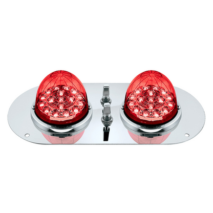304 SS Above Door Dome Light Kit With 2 X 17 LED Double Fury Watermelon For KW & PB Trucks-Red & Green LED