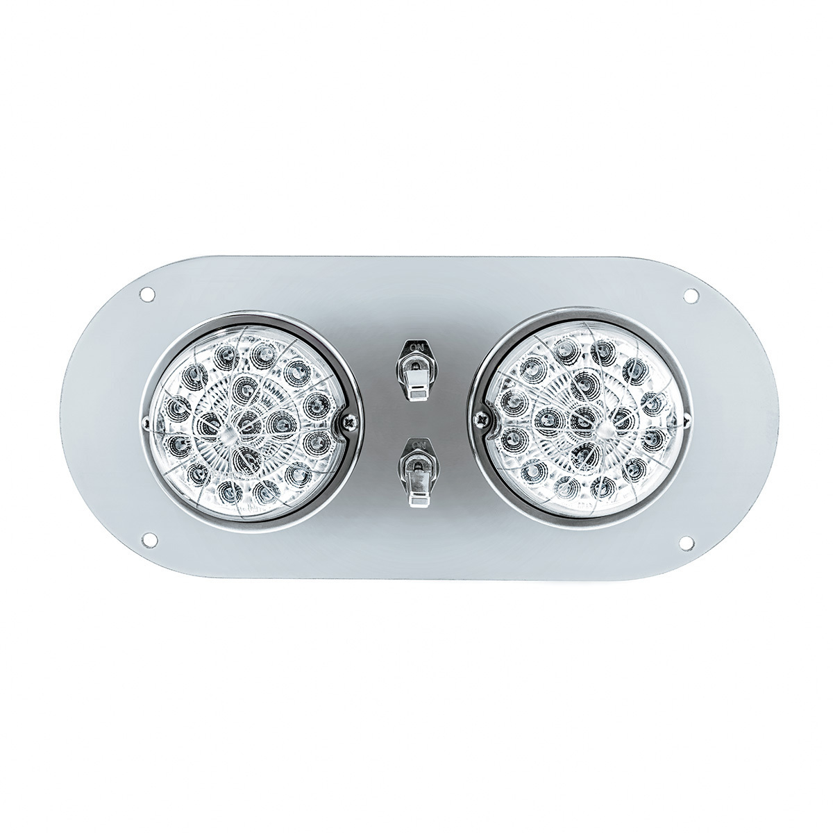 304 SS Above Door Dome Light Kit With 2 X 17 LED Double Fury Watermelon For KW & PB Trucks-Red & Green LED