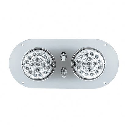 304 SS Above Door Dome Light Kit With 2 X 17 LED Double Fury Watermelon For KW & PB Trucks-Red & Green LED