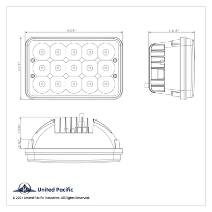 ULTRALIT - 15 High Power LED 4" X 6" Rectangular Light