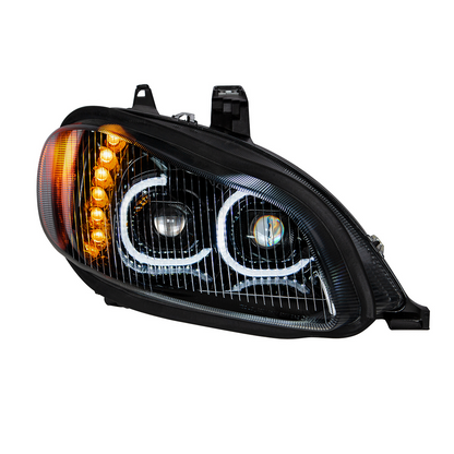Black LED Projection Headlight Assembly For 2003-2024 Freightliner M2- Passenger