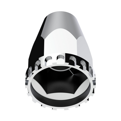 33mm X 2-3/4" Chrome Plastic Original Nut Covers - Thread-On (Box of 10)