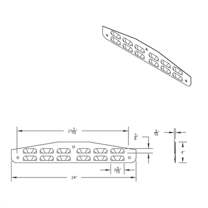 4" X 24" Stainless Louvered Bottom Mud Flap Plate - Bolt Thru