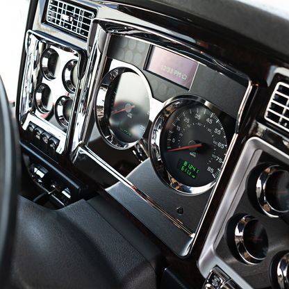 Stainless Speed/Tachometer Dash Panel Trim For 2006+ Kenworth W900, T800, & C500