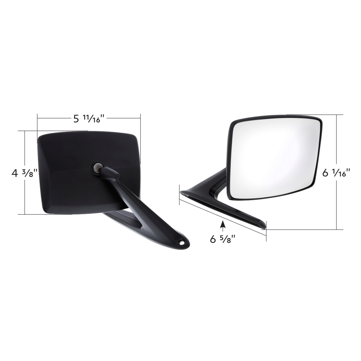 Black Exterior Mirror For 1966-1977 Ford Bronco & 1967-1979 Truck - R/H