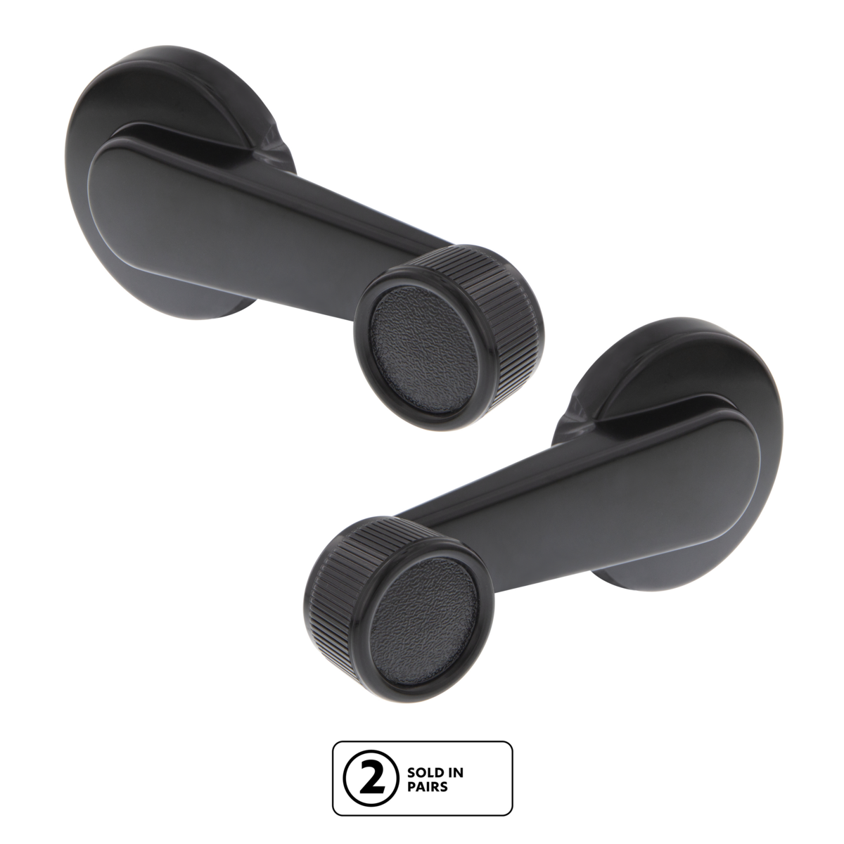 Black Window Crank Handle For 1981-1986 Chevrolet & GMC Truck(Pair）
