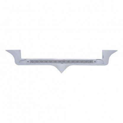 Chrome Hood Emblem Trim With 14 LED Light Bar For Kenworth - Amber LED/Clear Lens