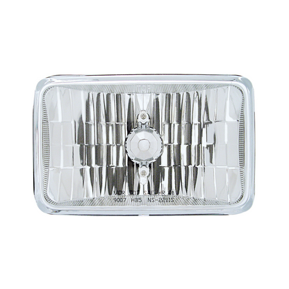 4" X 6" Crystal Rectangular Headlight, Glass Lens - High & Low Beam