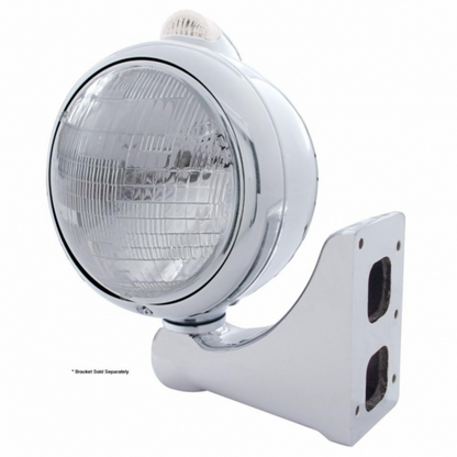 Stainless Steel Guide 682-C Style Headlight 6014 & LED Turn Signal - Clear Lens