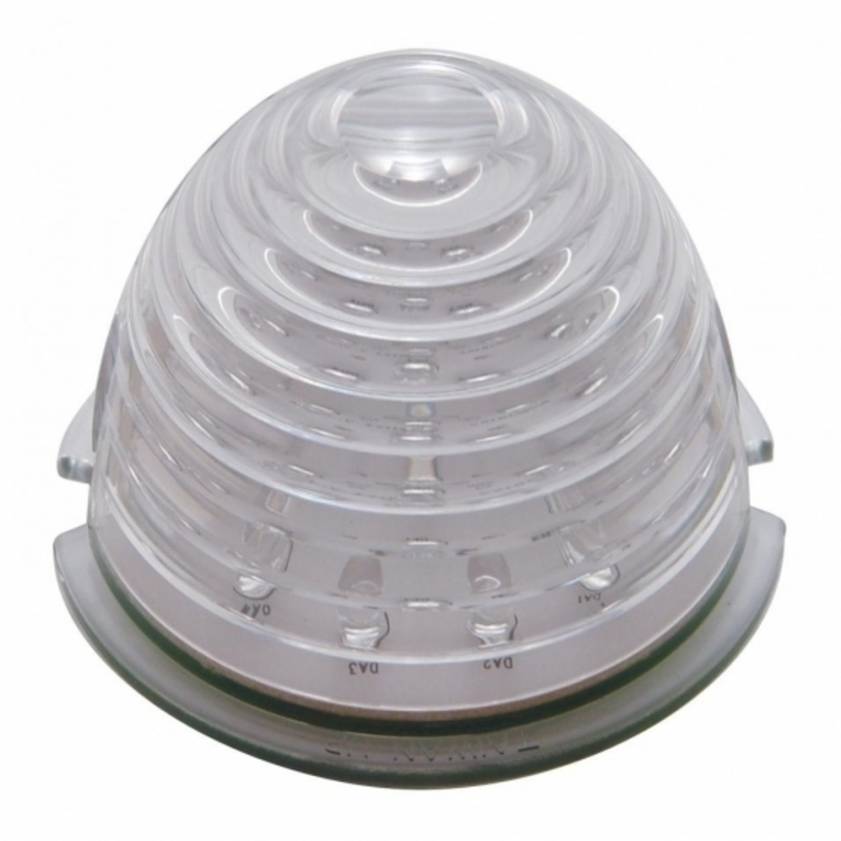 17 LED Beehive Flush Mount Kit With Low Profile Bezel - Amber LED/Clear Lens