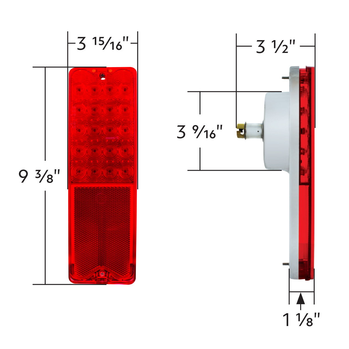 20 LED Sequential Tail Light Assembly For 1967-72 Chevy & GMC Fleetside Truck