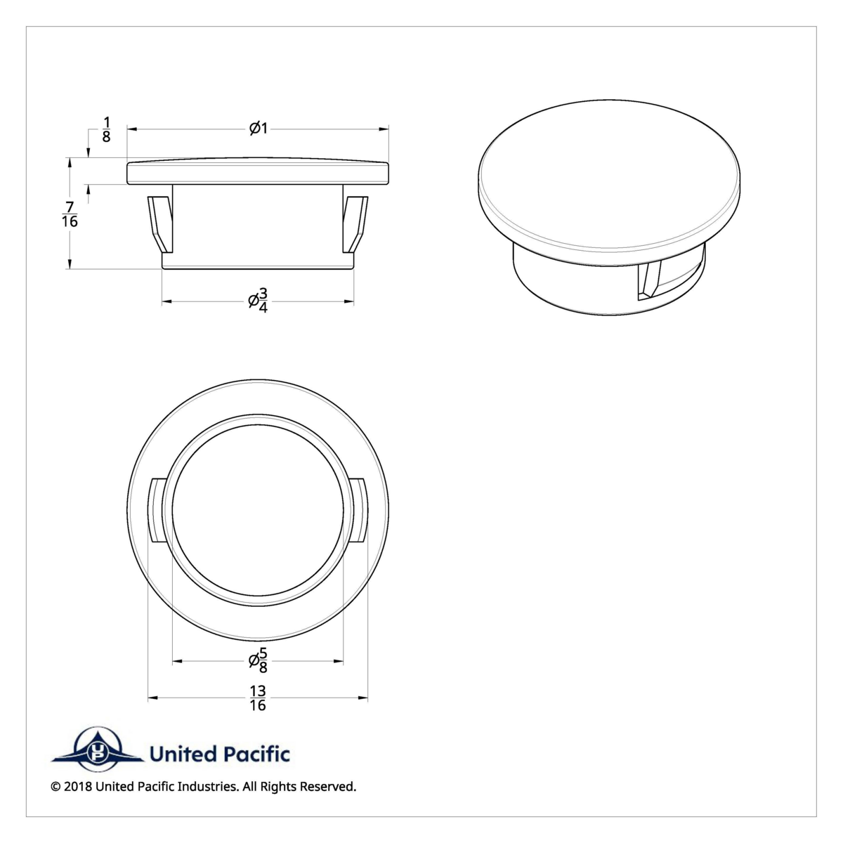 Kenworth Lower Console Hole Plug (Card of 4)