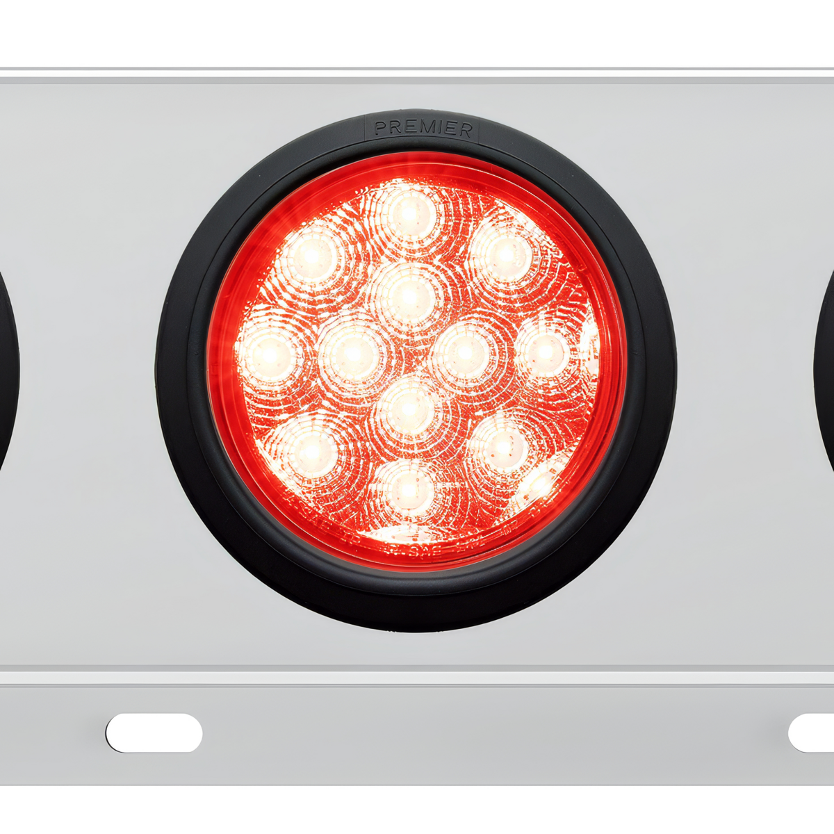 3-3/4" Bolt Pattern Deluxe SS Spring Loaded Bar W/6X 12 LED 4" Light -Red LED & Lens (Pair)