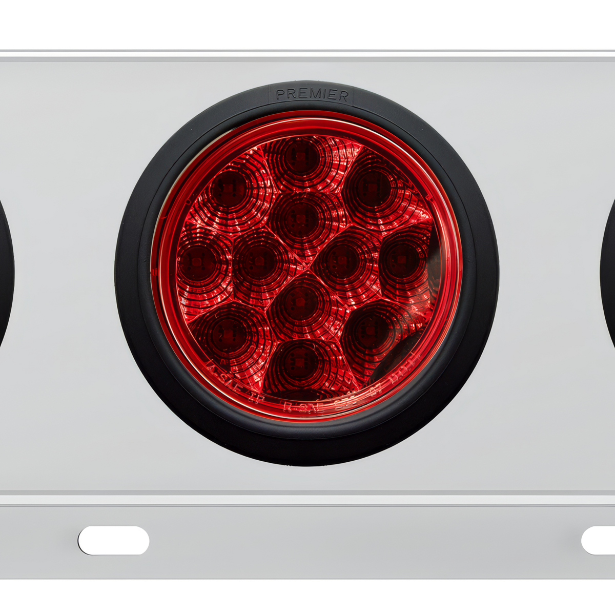 3-3/4" Bolt Pattern Deluxe SS Spring Loaded Bar W/6X 12 LED 4" Light -Red LED & Lens (Pair)