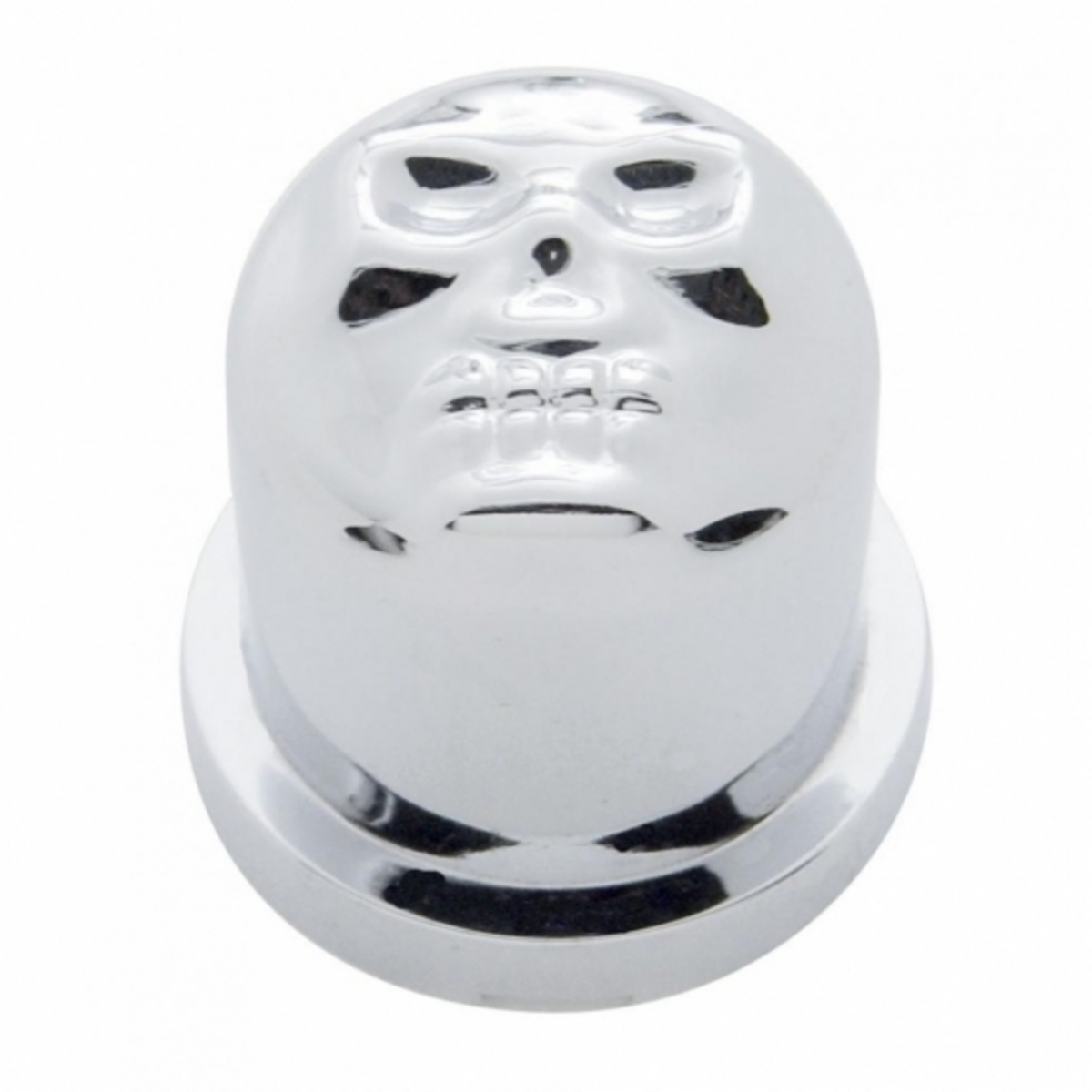 3/4" X 7/8" Chrome Plastic Skull Nut Cover, Push-On Style (Bulk)